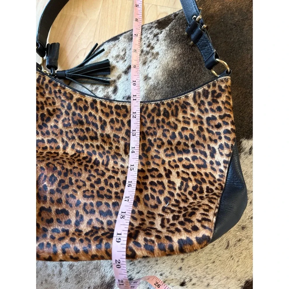 TALBOTS leopard print hair on hide hobo‎ shoulder bag